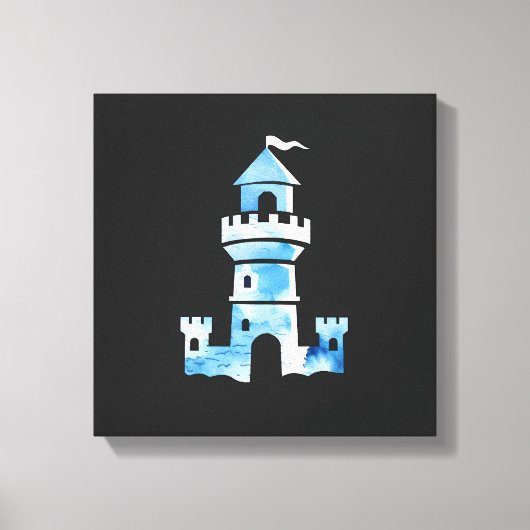 Kasteel Waterverf Art Canvas Print (Voorkant)