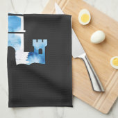 Kasteel Waterverf Art Keukenhanddoek (Quarter Fold)