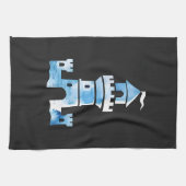 Kasteel Waterverf Art Keukenhanddoek (Horizontaal)