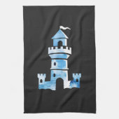 Kasteel Waterverf Art Keukenhanddoek (Verticaal)