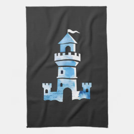 Kasteel Waterverf Art Keukenhanddoek