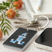 Kasteel Waterverf Art Sleutelhanger (Voorkant Rechts)