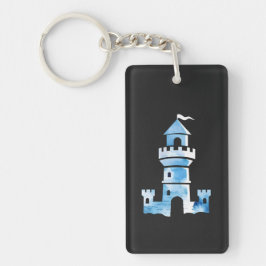 Kasteel Waterverf Art Sleutelhanger
