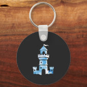 Kasteel Waterverf Art Sleutelhanger (Voorkant)