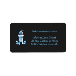 Kasteel Waterverf Kunst Gepersonaliseerde Adreseti Etiket