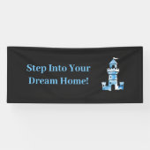 Kasteel Waterverf Kunst Welkomstbanner Spandoek (Horizontaal)