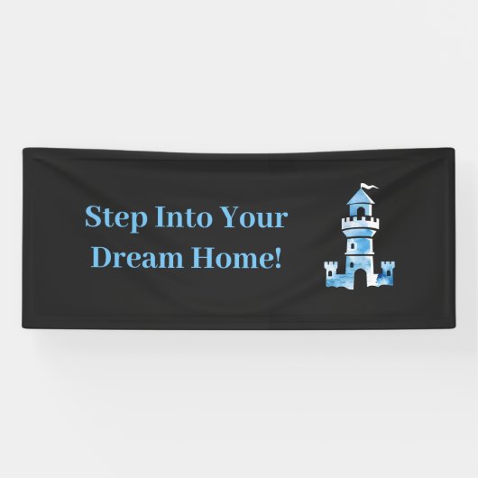 Kasteel Waterverf Kunst Welkomstbanner Spandoek (Horizontaal)