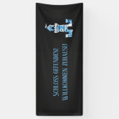 Kasteel Waterverf Kunst Welkomstbanner Spandoek (Verticaal)