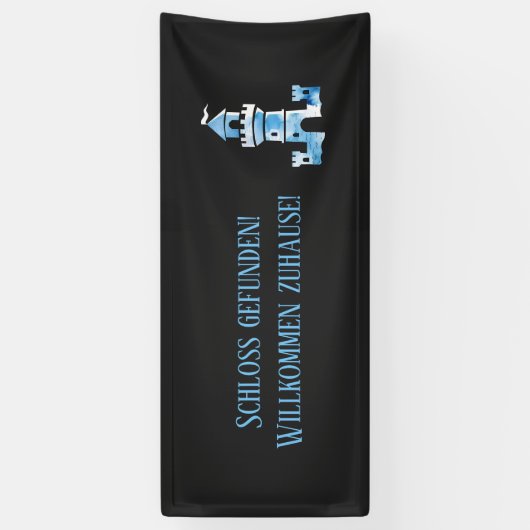 Kasteel Waterverf Kunst Welkomstbanner Spandoek (Verticaal)