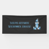 Kasteel Waterverf Kunst Welkomstbanner Spandoek (Horizontaal)