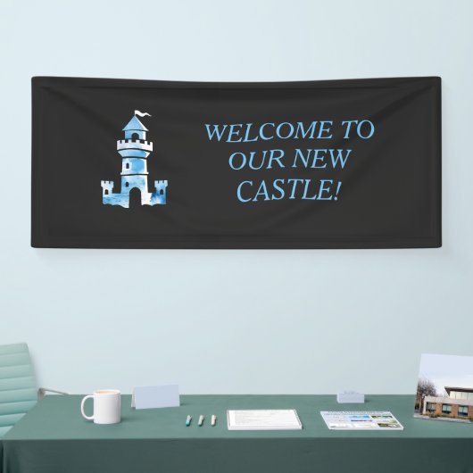 Kasteel Waterverf Kunst Welkomstbanner Spandoek (Beurs)