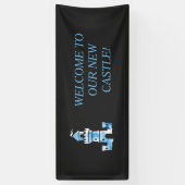 Kasteel Waterverf Kunst Welkomstbanner Spandoek (Verticaal)