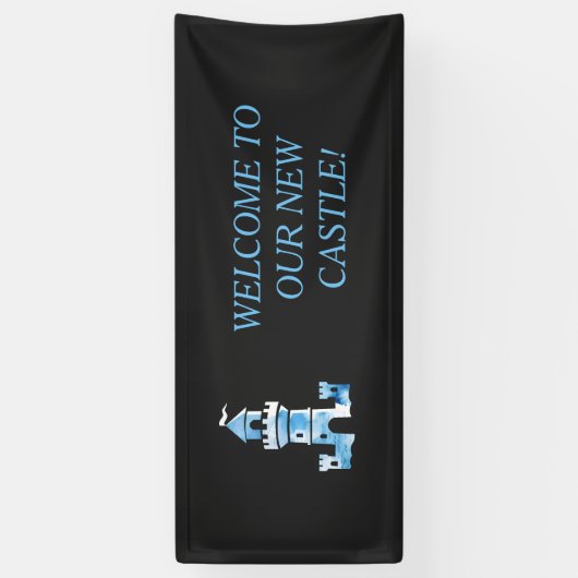 Kasteel Waterverf Kunst Welkomstbanner Spandoek (Verticaal)