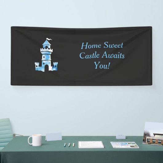 Kasteel Waterverf Kunst Welkomstbanner Spandoek (Beurs)