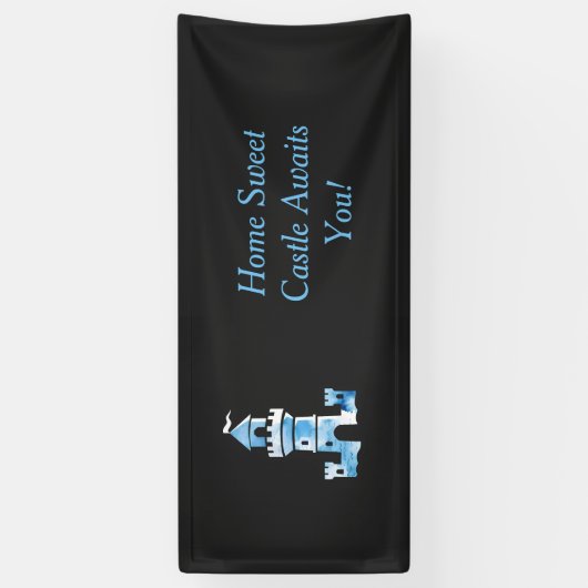 Kasteel Waterverf Kunst Welkomstbanner Spandoek (Verticaal)