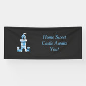 Kasteel Waterverf Kunst Welkomstbanner Spandoek (Horizontaal)