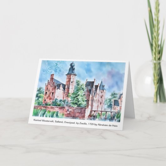 KASTEEL WESTERVELT 1729 A. de Haen drawing. card Kaart (Voorkant)