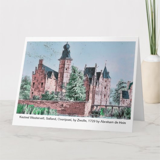 KASTEEL WESTERVELT 1729 A. de Haen drawing. card   Kaart (Voorkant)