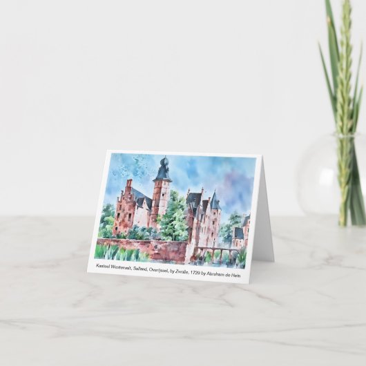 KASTEEL WESTERVELT 1729 A. de Haen drawing. card Kaart (Voorkant)