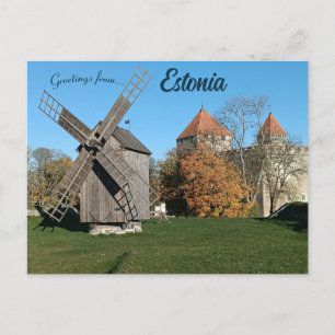 Kasteel Windmolen in Kuressaare Saare County Estla Briefkaart