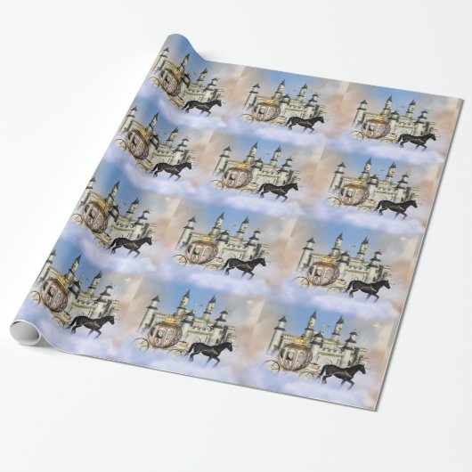 Kasteel Wolken Sprookje Cadeaupapier (Uitgerold)