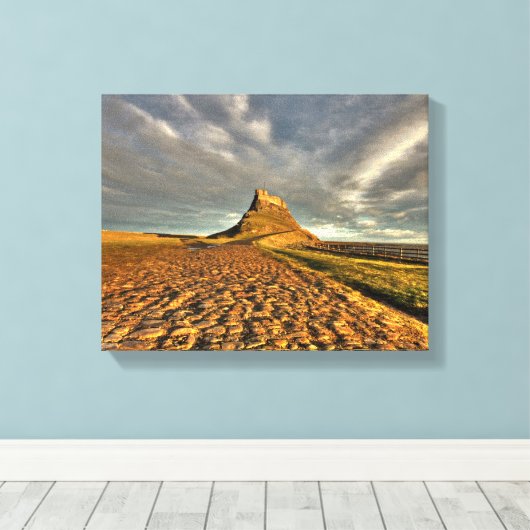 Kasteeldoek van Lindisfarne Canvas Afdruk (Insitu (Houten vloer))