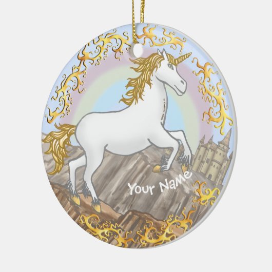 kasteeleenhoorn keramisch ornament (Links)