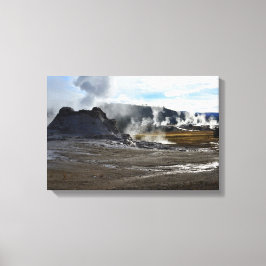 Kasteelgeiser en Upper Geyser Basin, Yellowstone Canvas Afdruk