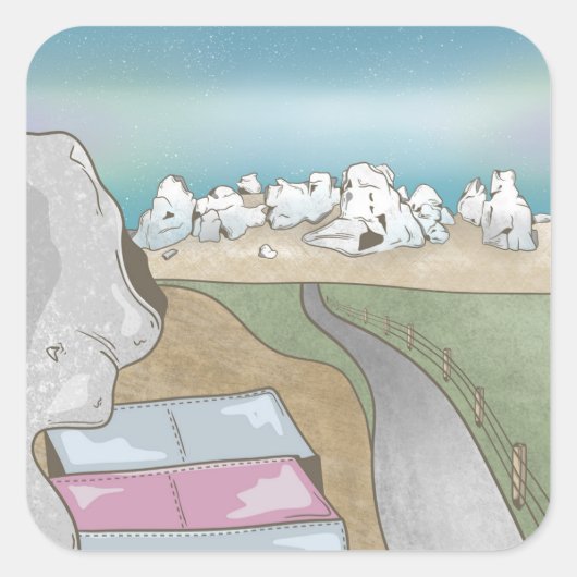 Kasteelheuvel boulderen Nieuw-Zeeland Vierkante Sticker (Voorkant)