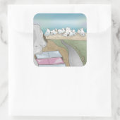 Kasteelheuvel boulderen Nieuw-Zeeland Vierkante Sticker (Tas)