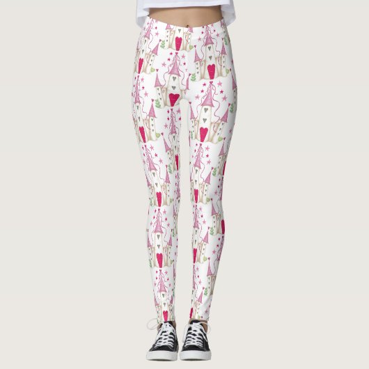 Kasteelpatroon met Grillen Hart Leggings (Voorkant)