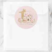 Kasteelprinses 1e verjaardag ronde sticker (Tas)