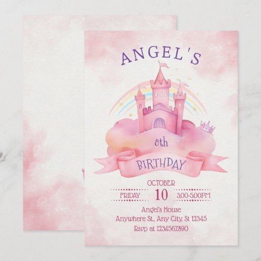 Kasteelprinses Kaart (Voorkant / Achterkant)