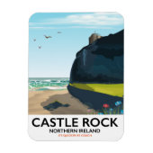 Kasteelrots Noord-Ierland reisposter. Magneet (Verticaal)