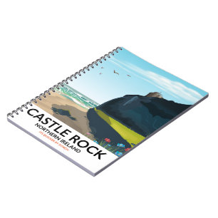 Kasteelrots Noord-Ierland reisposter. Notitieboek