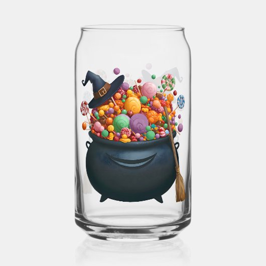 Kastel van giechelen en gummies blikvorm glas (Achterkant)