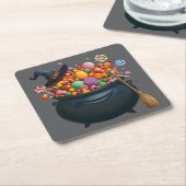 Kastel van giechelen en gummies kartonnen onderzetters (Schuin)