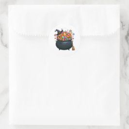 Kastel van giechelen en gummies ronde sticker