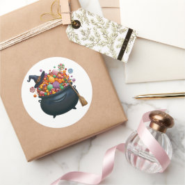 Kastel van giechelen en gummies ronde sticker