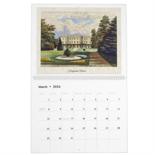 Kastelen en herenhuizen 2026 kalender (Mar 2026)