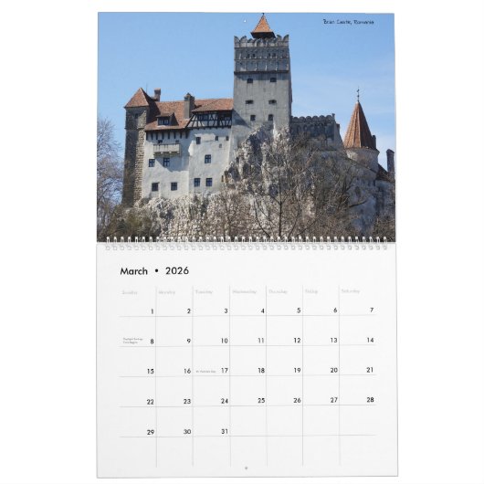 Kastelen in Europa 2024 Kalender (Mar 2026)