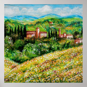 KASTELS IN CHIANTI LANDSCAPE, GEWONE STROOMGEBIEDE POSTER