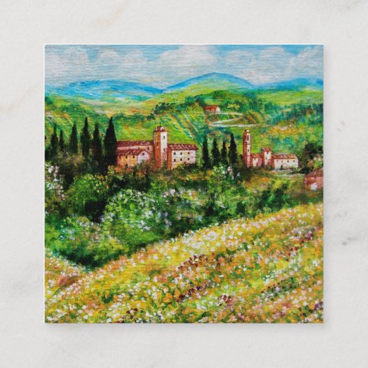 KASTELS IN CHIANTI LANDSCAPE, GEWONE STROOMGEBIEDE VIERKANTE VISITEKAARTJE (Achterkant)