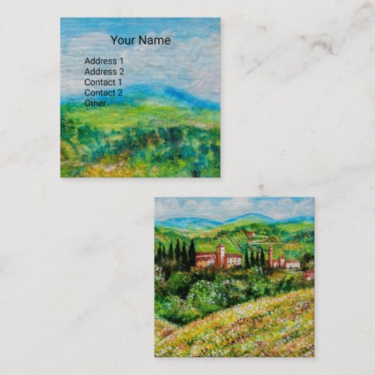 KASTELS IN CHIANTI LANDSCAPE, GEWONE STROOMGEBIEDE VIERKANTE VISITEKAARTJE (Voorkant / Achterkant)