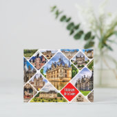 Kasten van de Loire Valley. Collage. Briefkaart (Staand voorkant)