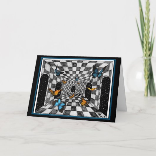 Kasten van de vlinder — Papier en Wenskaart Feestdagen Kaart (Voorkant)