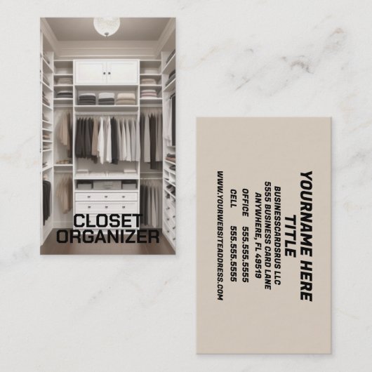 kasteninrichter visitekaartje (Voorkant / Achterkant)