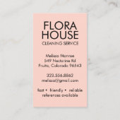 Kastflesflesje Logo voor schoonmaken van het huis Visitekaartje (Achterkant)