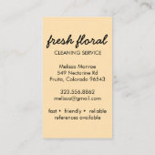 Kastflesflesje Logo voor schoonmaken van het huis Visitekaartje (Achterkant)