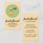 Kastflesflesje Logo voor schoonmaken van het huis Visitekaartje (Voorkant / Achterkant)